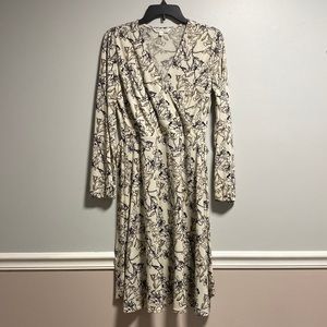 Floral Long sleeves midi rap dress